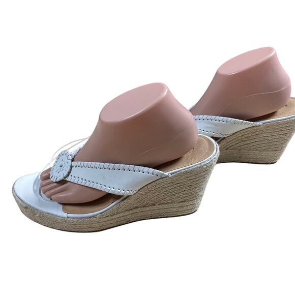 Jack Rogers Rowan Leather Platform Wedge Sandal White Women's Size 10M NWOB - Picture 4 of 9